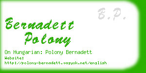 bernadett polony business card